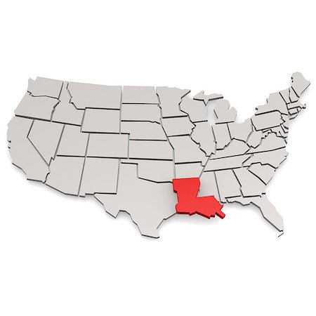 Louisiana map image with hi-res rendered artwork that could be used for any graphic design. Stock Photo - Budget Royalty-Free & Subscription, Code: 400-08134437