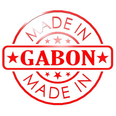 Made in Gabon red seal image with hi-res rendered artwork that could be used for any graphic design. Foto de stock - Super Valor sin royalties y Suscripción, Código: 400-08134443