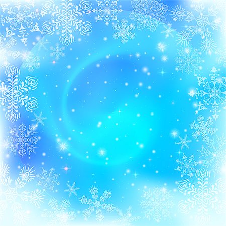 Christmas abstract blue background for holiday design with magic portal and frame of snowflakes. Eps10, contains transparencies. Vector Photographie de stock - Aubaine LD & Abonnement, Code: 400-08134623