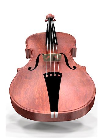 simsearch:400-06134635,k - 3D digital illustration of violin on the white background Stock Photo - Budget Royalty-Free & Subscription, Code: 400-08134651