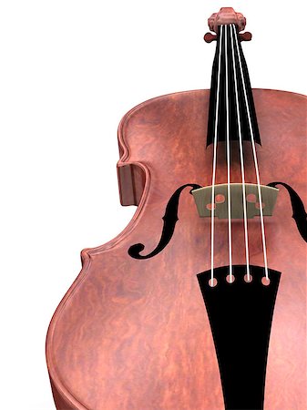 simsearch:400-06134635,k - 3D digital illustration of violin on the white background Stock Photo - Budget Royalty-Free & Subscription, Code: 400-08134652