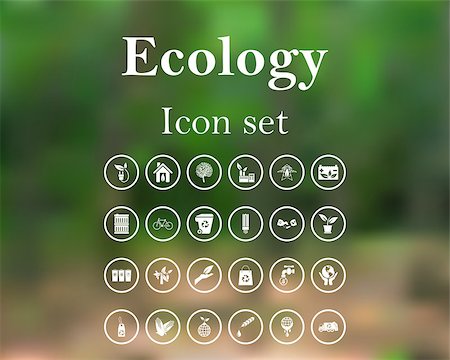 Ecology icon set. EPS 10 vector illustration with mesh and without transparency. Stock Photo - Budget Royalty-Free & Subscription, Code: 400-08134718