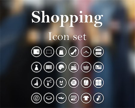 simsearch:400-07549356,k - Shopping icon set.  EPS 10 vector illustration with mesh and without transparency. Foto de stock - Super Valor sin royalties y Suscripción, Código: 400-08134727