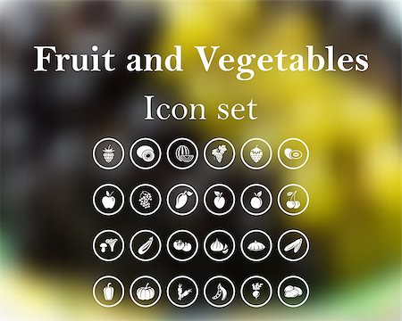 Fruit and vegetables. EPS 10 vector illustration with mesh and without transparency. Fotografie stock - Microstock e Abbonamento, Codice: 400-08134721