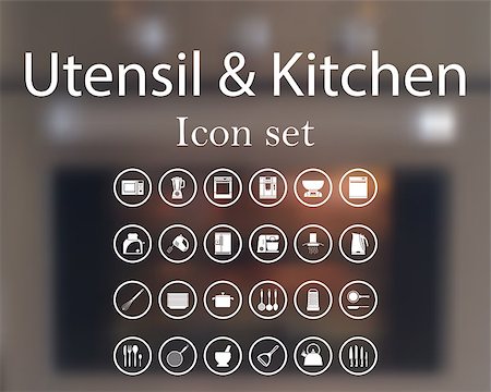 spoon icons - Utensil and kitchen icon set.  EPS 10 vector illustration with mesh and without transparency. Stock Photo - Budget Royalty-Free & Subscription, Code: 400-08134723
