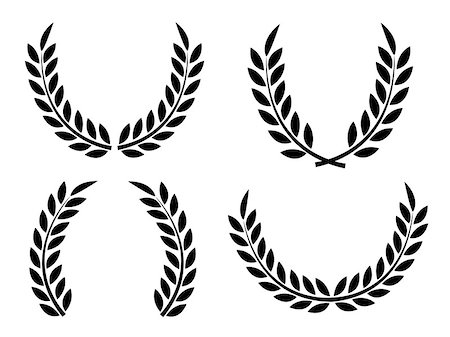 Laurel wreaths set vector isolated Stock Photo - Budget Royalty-Free & Subscription, Code: 400-08134768