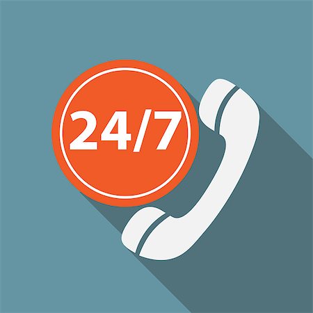 Customer service 24/7 Icon Vector Illustration EPS10 Stock Photo - Budget Royalty-Free & Subscription, Code: 400-08135149