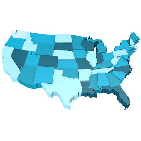 Blue USA map image with hi-res rendered artwork that could be used for any graphic design. Stock Photo - Budget Royalty-Free & Subscription, Code: 400-08135222