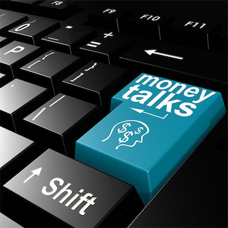 simsearch:400-08314914,k - Money talks word on the blue enter keyboard image with hi-res rendered artwork that could be used for any graphic design. Stock Photo - Budget Royalty-Free & Subscription, Code: 400-08135231