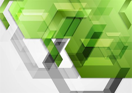 simsearch:400-08135278,k - Green shiny hi-tech geometric background. Vector design Stock Photo - Budget Royalty-Free & Subscription, Code: 400-08135291