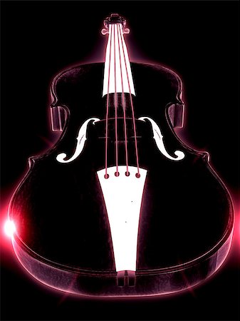 Abstract glowing 3d violin over black background. Stock Photo - Budget Royalty-Free & Subscription, Code: 400-08135346