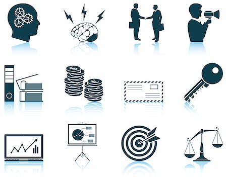 simsearch:400-08772122,k - Set of business icons. EPS 10 vector illustration without transparency. Fotografie stock - Microstock e Abbonamento, Codice: 400-08135374