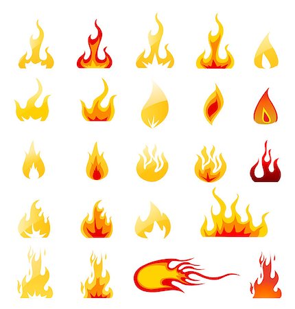 simsearch:400-07032466,k - Fire Icons Vector Set Stock Photo - Budget Royalty-Free & Subscription, Code: 400-08135397