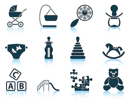 simsearch:400-07620468,k - Set of baby icons. EPS 10 vector illustration without transparency. Stock Photo - Budget Royalty-Free & Subscription, Code: 400-08135577