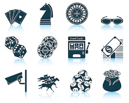 symbols dice - Set of casino icons. EPS 10 vector illustration without transparency. Stock Photo - Budget Royalty-Free & Subscription, Code: 400-08135578