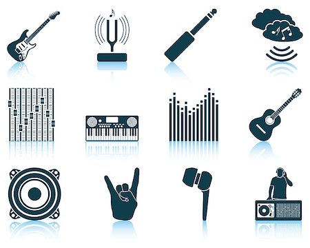 simsearch:400-08166117,k - Set of musical icons. EPS 10 vector illustration without transparency. Stock Photo - Budget Royalty-Free & Subscription, Code: 400-08135579