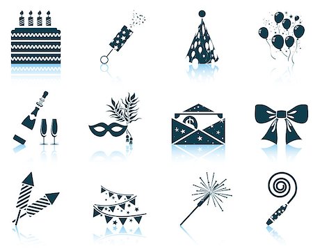 sparklers vector - Set of celebration icons. EPS 10 vector illustration without transparency. Stock Photo - Budget Royalty-Free & Subscription, Code: 400-08135573