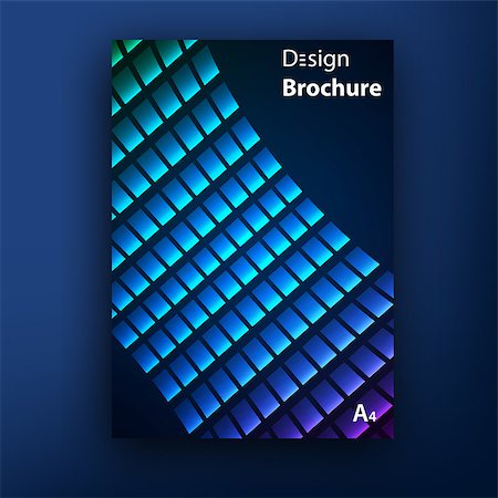 simsearch:400-08138495,k - Vector violet blue perspective grid brochure  booklet cover design templates collection Fotografie stock - Microstock e Abbonamento, Codice: 400-08135595