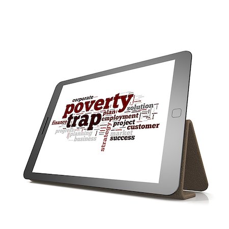 simsearch:400-04644175,k - Poverty trap word cloud on tablet image with hi-res rendered artwork that could be used for any graphic design. Stock Photo - Budget Royalty-Free & Subscription, Code: 400-08135684
