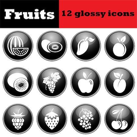 simsearch:400-08165814,k - Set of fruit glossy icons. EPS 10 vector illustration. Stockbilder - Microstock & Abonnement, Bildnummer: 400-08137626
