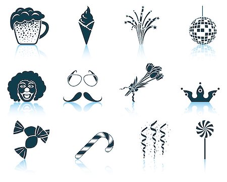 sparklers vector - Set of celebration icons. EPS 10 vector illustration without transparency. Stock Photo - Budget Royalty-Free & Subscription, Code: 400-08137637