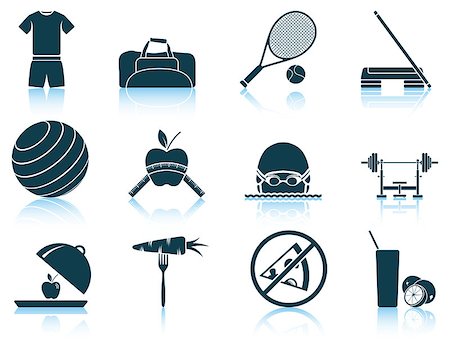 simsearch:400-07754604,k - Set of fitness icons. EPS 10 vector illustration without transparency. Fotografie stock - Microstock e Abbonamento, Codice: 400-08137641