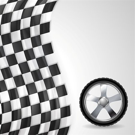 simsearch:400-04000869,k - Sport background with wheel and finish flag. Vector design Stockbilder - Microstock & Abonnement, Bildnummer: 400-08137678