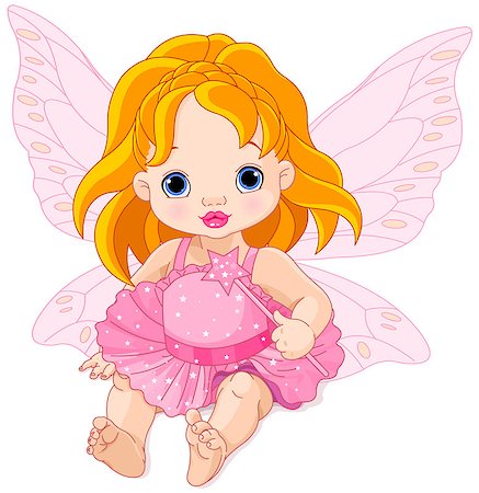 Illustration of cute baby fairy Stock Photo - Budget Royalty-Free & Subscription, Code: 400-08137783