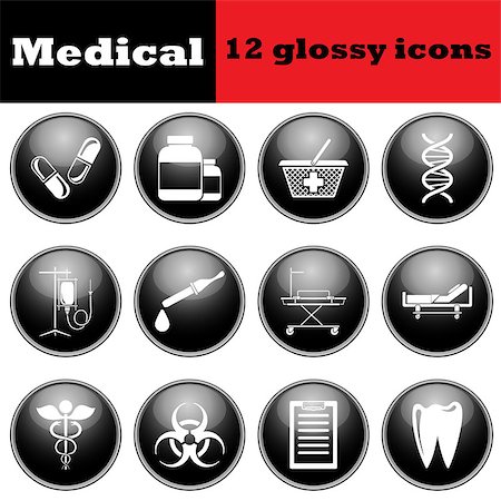 simsearch:400-08135040,k - Set of medical glossy icons. EPS 10 vector illustration. Photographie de stock - Aubaine LD & Abonnement, Code: 400-08137839