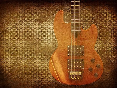 simsearch:400-04033507,k - Illustration of abstract grunge retro musical background with guitar. Photographie de stock - Aubaine LD & Abonnement, Code: 400-08138066