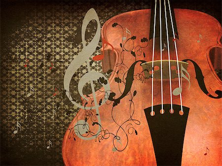 simsearch:400-04033507,k - Illustration of abstract grunge retro musical violin background. Photographie de stock - Aubaine LD & Abonnement, Code: 400-08138075