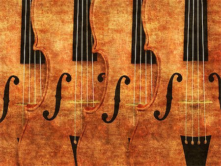 simsearch:600-06936048,k - Grunge illustration of 3d violinds in a row background. Stockbilder - Microstock & Abonnement, Bildnummer: 400-08138080