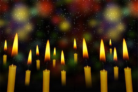 Wax yellow candle on abstract dark background. Stock Photo - Budget Royalty-Free & Subscription, Code: 400-08138081