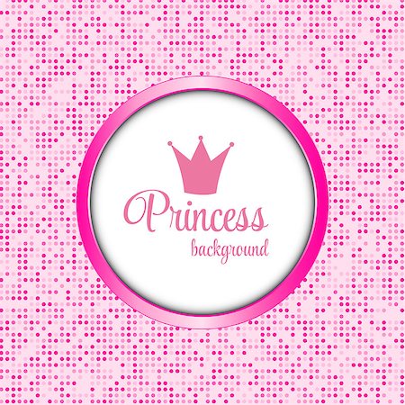 Pink Princess Crown Frame Vector Illustration. EPS10 Stock Photo - Budget Royalty-Free & Subscription, Code: 400-08138137