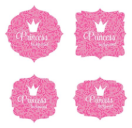 Pink Princess Crown Frame Vector Illustration. EPS10 Stock Photo - Budget Royalty-Free & Subscription, Code: 400-08138142