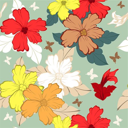 simsearch:400-08164930,k - Colourfull  seamless floral ornate  pattern Stock Photo - Budget Royalty-Free & Subscription, Code: 400-08138214