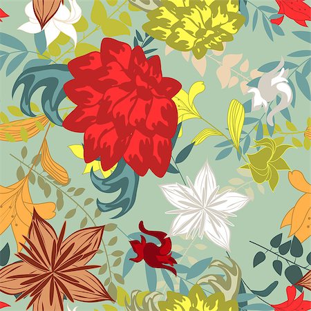 simsearch:400-08164930,k - Colourfull  seamless floral ornate  pattern Stock Photo - Budget Royalty-Free & Subscription, Code: 400-08138217