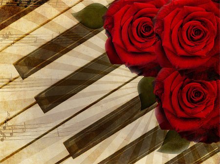 simsearch:400-08138524,k - Abstract Grunge Background With Red Roses Photographie de stock - Aubaine LD & Abonnement, Code: 400-08138338