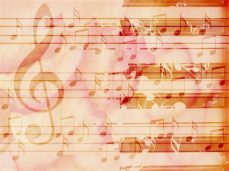 simsearch:400-08138524,k - Abstract grunge rose, piano and music notes vintage background. Photographie de stock - Aubaine LD & Abonnement, Code: 400-08138345