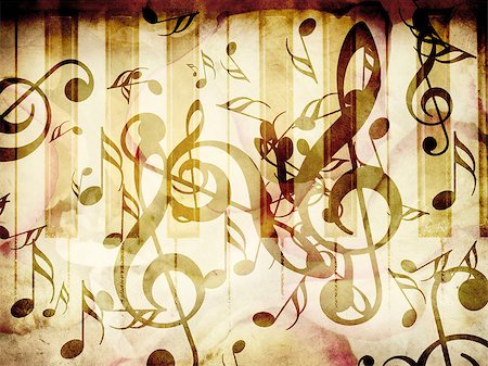 simsearch:400-08138524,k - Abstract grunge rose petals and music notes vintage background. Photographie de stock - Aubaine LD & Abonnement, Code: 400-08138342