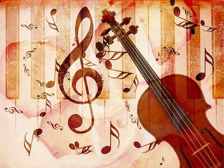 simsearch:400-08138524,k - Abstract grunge rose petals and music notes vintage background. Photographie de stock - Aubaine LD & Abonnement, Code: 400-08138343