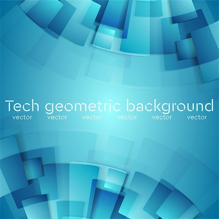 simsearch:400-08135278,k - Abstract blue geometric technology background. Vector design Stock Photo - Budget Royalty-Free & Subscription, Code: 400-08138407