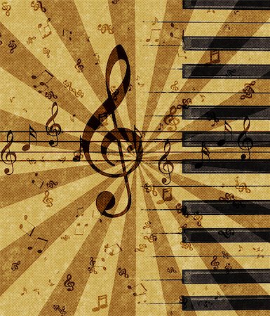 simsearch:400-08138524,k - Grunge illustration of music notes on old paper sheet background Photographie de stock - Aubaine LD & Abonnement, Code: 400-08138521