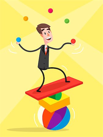 simsearch:400-08551381,k - Businessman is keeping his balance on the per cent sign like a circus actor Fotografie stock - Microstock e Abbonamento, Codice: 400-08138776