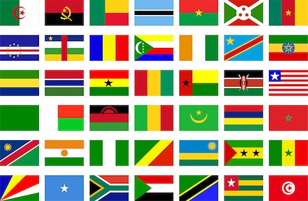 african flags - vector Stock Photo - Budget Royalty-Free & Subscription, Code: 400-08138782