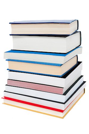 simsearch:695-05771664,k - Stack of books on a white background Stockbilder - Microstock & Abonnement, Bildnummer: 400-08130859