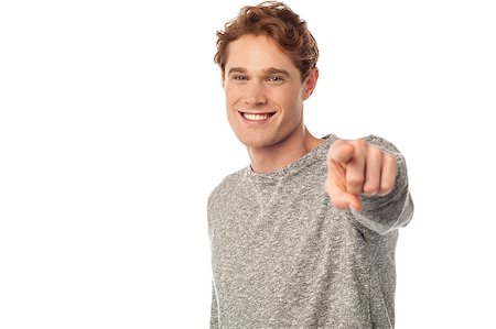 smart models male - Handsome man pointing his finger at camera Stock Photo - Budget Royalty-Free & Subscription, Code: 400-08131038