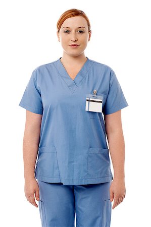 simsearch:400-08131186,k - Confident female nurse on white background Foto de stock - Royalty-Free Super Valor e Assinatura, Número: 400-08131165