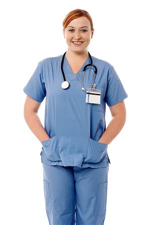 simsearch:400-08131186,k - Female doctor with stethoscope and hands in pocket Stock Photo - Budget Royalty-Free & Subscription, Code: 400-08131187