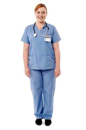 simsearch:400-08131186,k - Full length of smiling female doctor with stethoscope Foto de stock - Royalty-Free Super Valor e Assinatura, Número: 400-08131195
